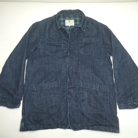 Lee Valley Ireland Other - Lee Valley Ireland Jean Jacket Adult Large Plaid Lined Cotton Denim Chore Coat